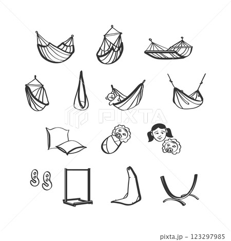 Hammocks icons set 123297985