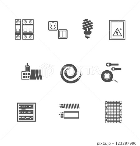 Electrical Equipment Icons Set Electrical Equipment Icons Set 123297990