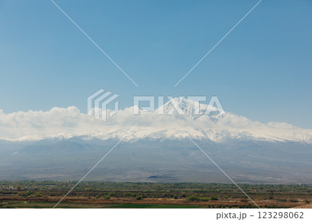 Beautiful Landscape to Mount Ararat from Armenia 123298062