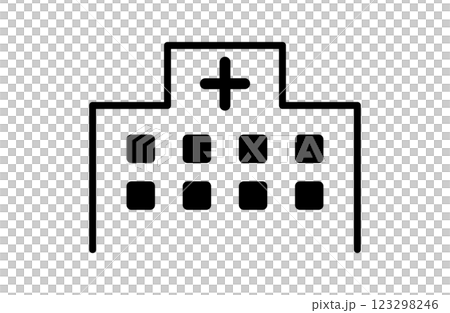 Hospital exterior icon Hospital exterior icon 123298246
