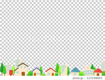 Illustration of a cityscape at dusk 123298663