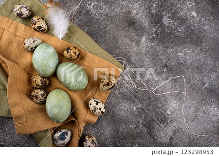 Festive Easter paintd green eggs Festive Easter paintd green eggs 123298953