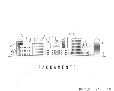 Detailed Sacramento skyline vector illustration. Detailed Sacramento skyline vector illustration. 123299206