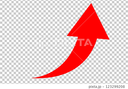 A red arrow pointing diagonally upwards to the right, symbolizing growth 123299208