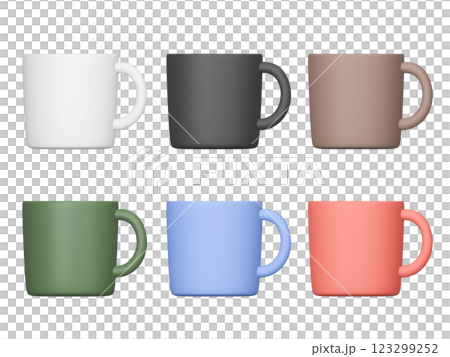 3d 渲染彩色杯子 123299252