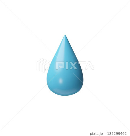Water drop 3D plastic cartoon style, glossy volume rounded blue aqua droplet, liquid blob shape, Eco symbol vector icon Water drop 3D plastic cartoon style, glossy volume rounded blue aqua droplet, liquid blob shape, Eco symbol vector icon 123299462