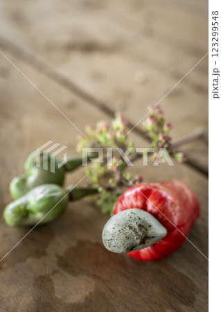 asian whole cashew fruit outdoors in thailand farm 123299548