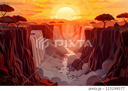 世界遺産 ヴィクトリアの滝 圧巻の迫力(ペーパークラフト) 世界遺産 ヴィクトリアの滝 圧巻の迫力(ペーパークラフト) 123299577