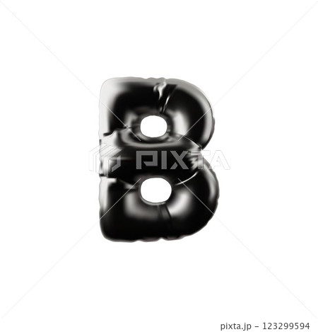 3D English alphabet uppercase letter B from black inflated balloon, vector volume metallic Latin font consonants symbol 3D English alphabet uppercase letter B from black inflated balloon, vector volume metallic Latin font consonants symbol 123299594