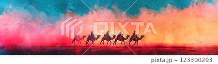 世界遺産 シルクロードを行く旅人 世界遺産 シルクロードを行く旅人 123300293