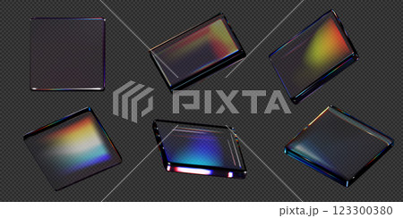 3D abstract geometric glass squares set. Transparent shapes vector illustration. 3D abstract geometric glass squares set. Transparent shapes vector illustration. 123300380