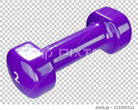 Round vinyl rubber Dumbbell, weightlifting gym equipment side view 123300522