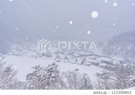 雪降る冬の白川郷 雪降る冬の白川郷 123300601