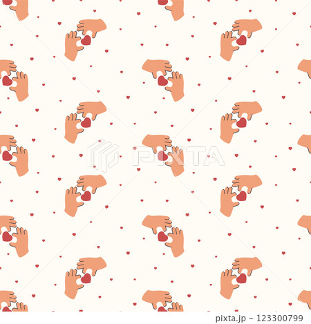 Seamless vector pattern with lovely hearts. Valentines day love illustration. LGBTQ support Seamless vector pattern with lovely hearts. Valentines day love illustration. LGBTQ support 123300799