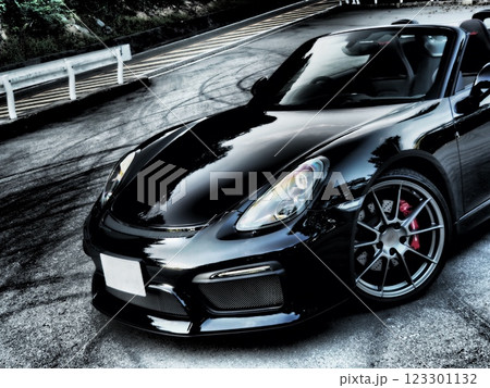 ピカピカの黒いオープンカー ピカピカの黒いオープンカー 123301132