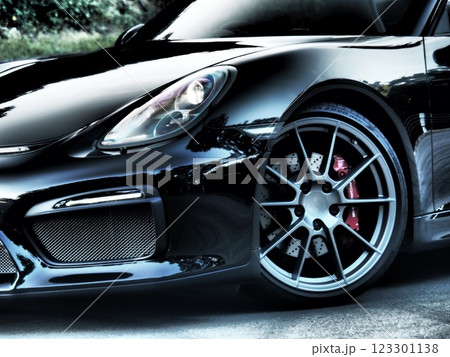 ピカピカの黒いオープンカー ピカピカの黒いオープンカー 123301138