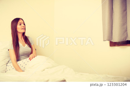 Attractive woman in the bed. Attractive woman in the bed. 123301204