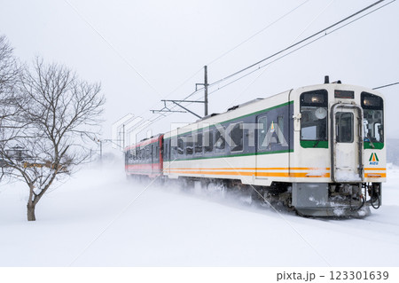 【会津線】雪原を走行するAIZUマウントエクスプレス 123301639