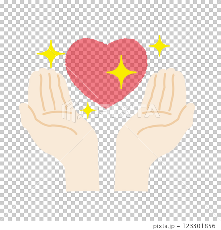 閃閃發光的心和手 123301856