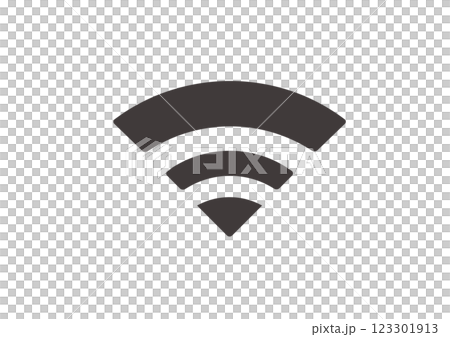 簡單而平坦的 Wi-Fi 無線電波插圖 123301913