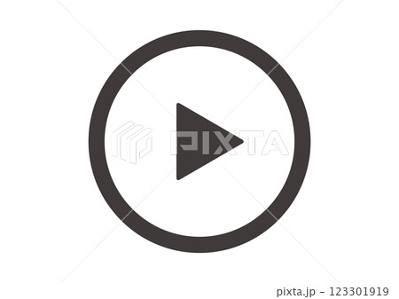 シンプルでフラットな再生ボタンのアイコンイラスト シンプルでフラットな再生ボタンのアイコンイラスト 123301919