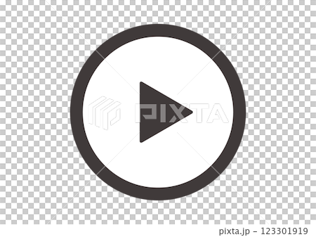 シンプルでフラットな再生ボタンのアイコンイラスト シンプルでフラットな再生ボタンのアイコンイラスト 123301919