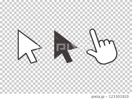 Simple and flat mouse pointer illustration set Simple and flat mouse pointer illustration set 123301920