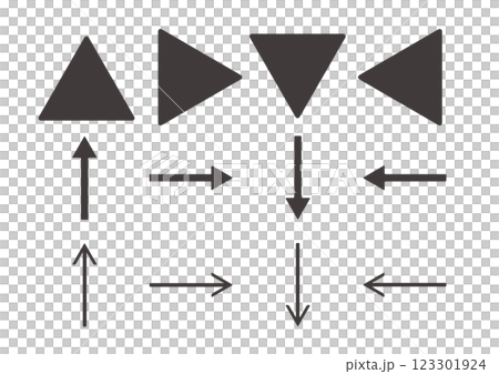 簡單而扁平的箭頭插畫集 123301924
