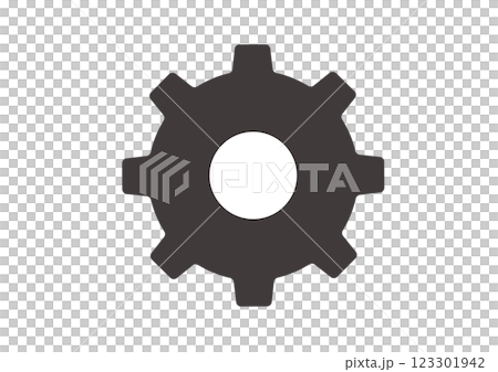 簡單而扁平的齒輪圖示插圖 123301942