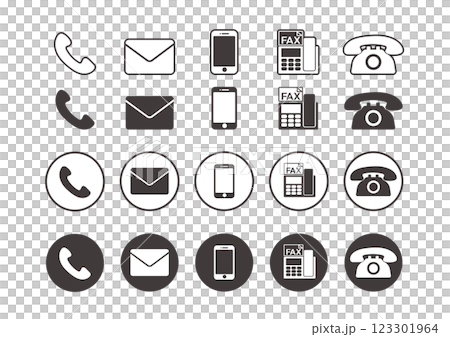 Simple and flat contact icon illustration set Simple and flat contact icon illustration set 123301964