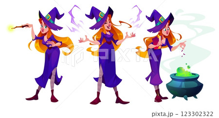 Game witch character casting spell 123302322
