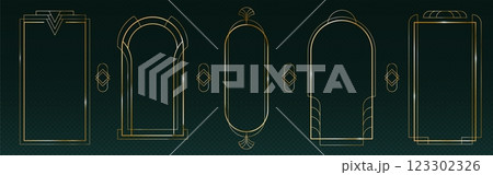 Great Gatsby deco frame with golden outlines 123302326