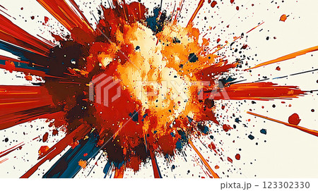 巨大な爆発のイラスト 123302330