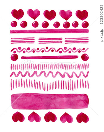 Complex pattern of purple-pink lines, strokes and brushstrokes. Abstract watercolor print. Perfect for your kitchen textile and wallpaper, tablecloths and packaging design Complex pattern of purple-pink lines, strokes and brushstrokes. Abstract watercolor print. Perfect for your kitchen textile and wallpaper, tablecloths and packaging design 123302423