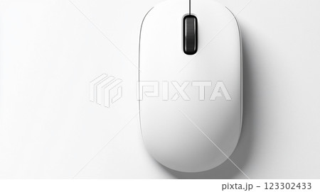 シンプルなワイヤレスマウスのクローズアップ	 123302433