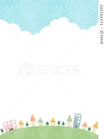 シンプルな街並みの風景イラスト 123303303