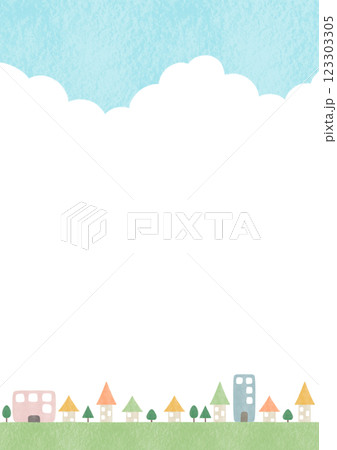 シンプルな街並みの風景イラスト 123303305