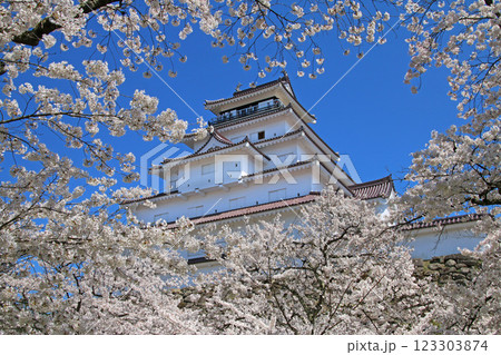 桜に包まれた鶴ヶ城(福島県・会津若松市) 桜に包まれた鶴ヶ城(福島県・会津若松市) 123303874