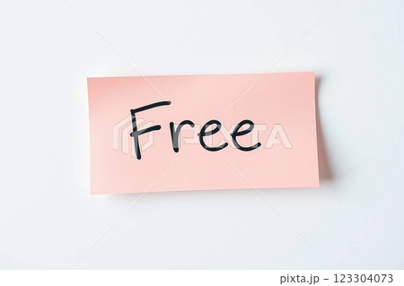 Text Free on pink note 123304073