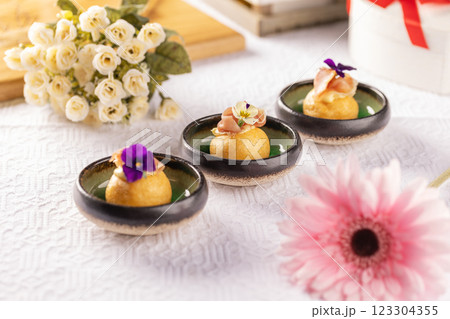 Delicious savory cheese balls 123304355