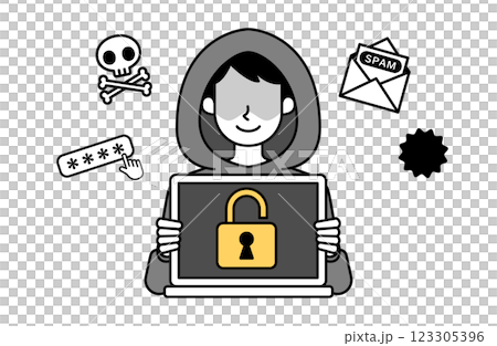駭客向量插圖犯罪網路釣魚詐騙資訊外洩安全 123305396