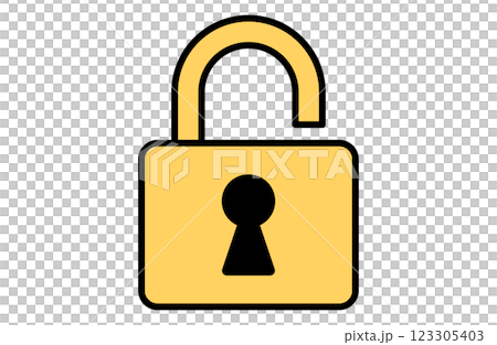Padlock / security vector illustration icon Simple key lock 123305403