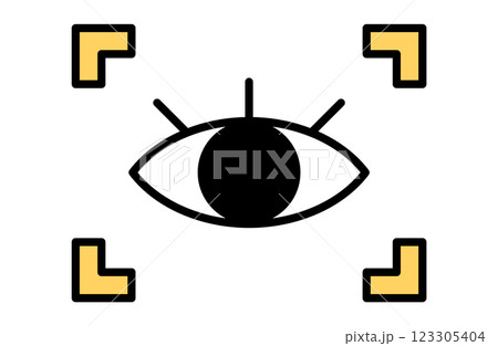 虹彩認証のアイコンベクターイラスト シンプル セキュリティー 123305404
