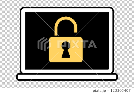 Computer security icon vector illustration simple padlock internet Computer security icon vector illustration simple padlock internet 123305407