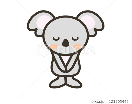 頭を下げて謝るかわいいコアラのイラスト 頭を下げて謝るかわいいコアラのイラスト 123305443
