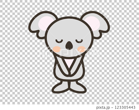 頭を下げて謝るかわいいコアラのイラスト 頭を下げて謝るかわいいコアラのイラスト 123305443