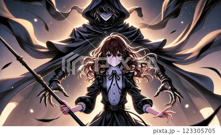 黒衣の少女と闇に潜む謎の存在 123305705