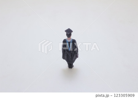 Figure of a Graduate in Academic Cap and Gown 123305909