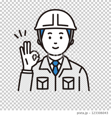 OKサインを出す作業員 OKサインを出す作業員 123306043
