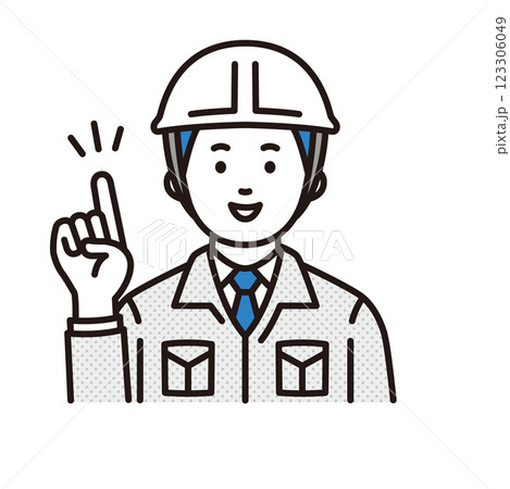 指を差す作業員 指を差す作業員 123306049